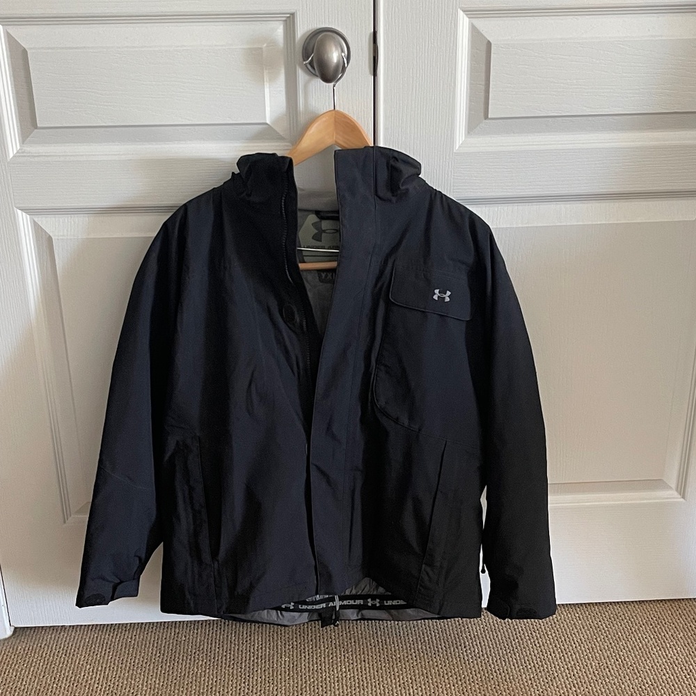Under Armour Parka Jacket Snow, Ski, Warm, Like New Condition YXL Lotsa Pockets!